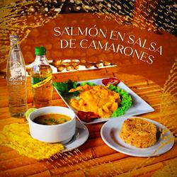 Salmon en salsa de camarones